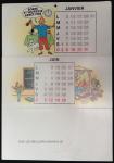 Carte de voeux Tintin Calendrier 1983 signée
