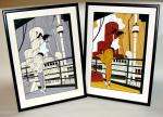 Berthet 2 sérigraphies Pin-up Paquebot +planche