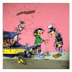 Franquin Gaston Lagaffe émaille taxi Longtarin