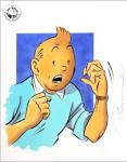 Tintin illustration originale couleurs Somon 