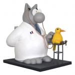 Geluck Le Chat sculpture Docteur docteur oiseau