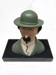 Leblon Hergé buste socle Tournesol chapeau