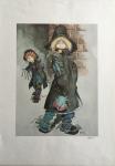 Malik deux petites clochardes en rue Sérigraphie 