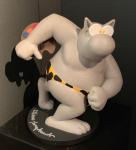 Geluck Le Chat sculpture : Le petit Discobole