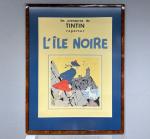 Hergé Tintin sérigraphie L'île noire N/B